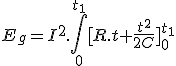 E_g = I^2.\int_{0}^{t_1} [R.t + \frac{t^2}{2C}]_{0}^{t_1} 